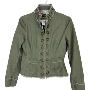 Army Green Military Inspired Jacket Size Small